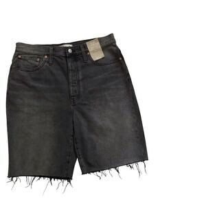 Madewell NWT High Rise Long Denim Shorts Women 30